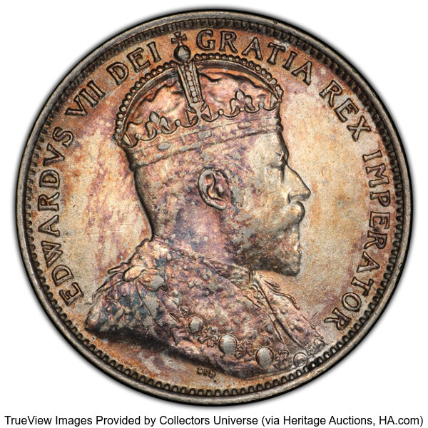 image for: Canada: Newfoundland. Edward VII 20 Cents 1904-H AU55 PCGS,...