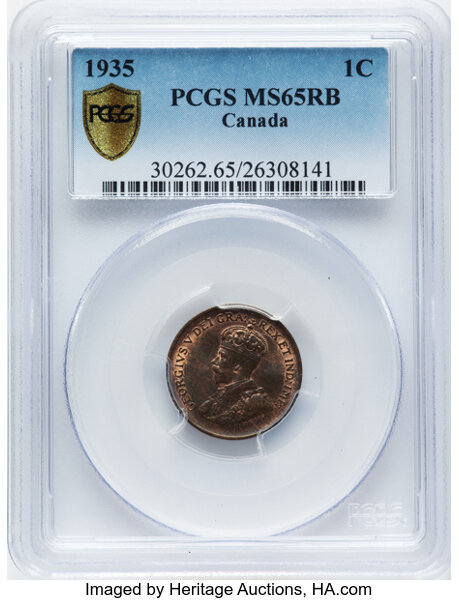image for: Canada: George V Cent 1935 MS65 Red and Brown PCGS,...