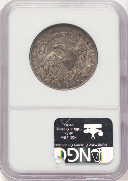 image for: 1836 50C Lettered Edge, O-114, R.2, AU50 NGC.  Mintage 6,545,000....