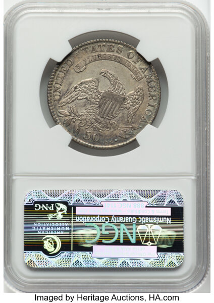 image for: 1829 50C Small Letters, O-105, R.1, AU53 NGC.  Mintage 3,712,156....