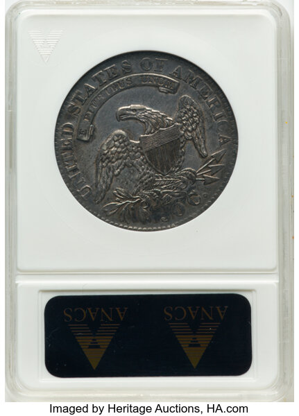image for: 1833 50C O-110, R.1, AU55 ANACS. Housed in a small-sized holder.  Mintage 5,206,000....