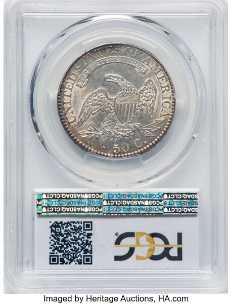 image for: 1824 50C O-117, R.2, AU58 PCGS.  Mintage 3,504,954....