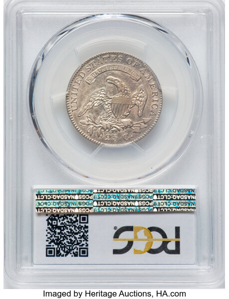image for: 1820 25C Large 0, B-2, R.2, VF35 PCGS. PCGS Population: (14/59)....