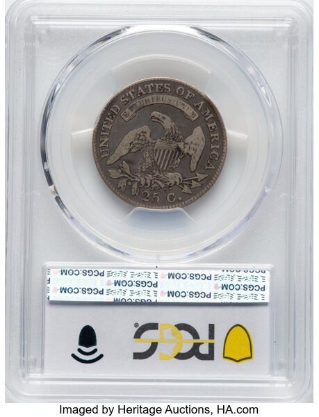 image for: 1828 25C B-1, R.1, VG8 PCGS.  Mintage 102,000....