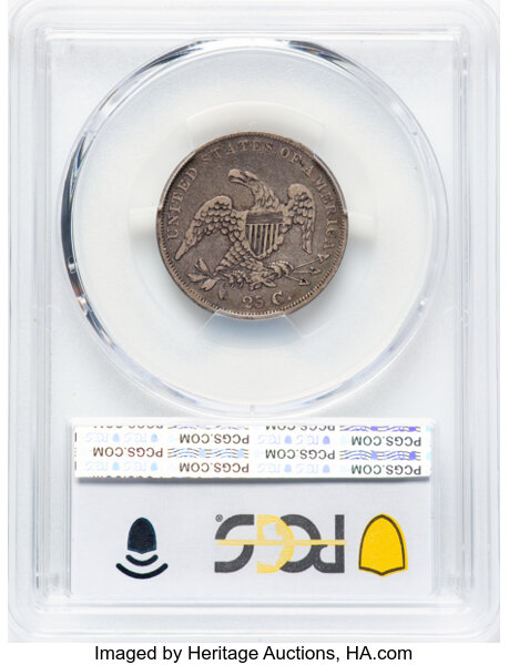 image for: 1836 25C B-3, R.1, VF20 PCGS. Mintage 472,000....