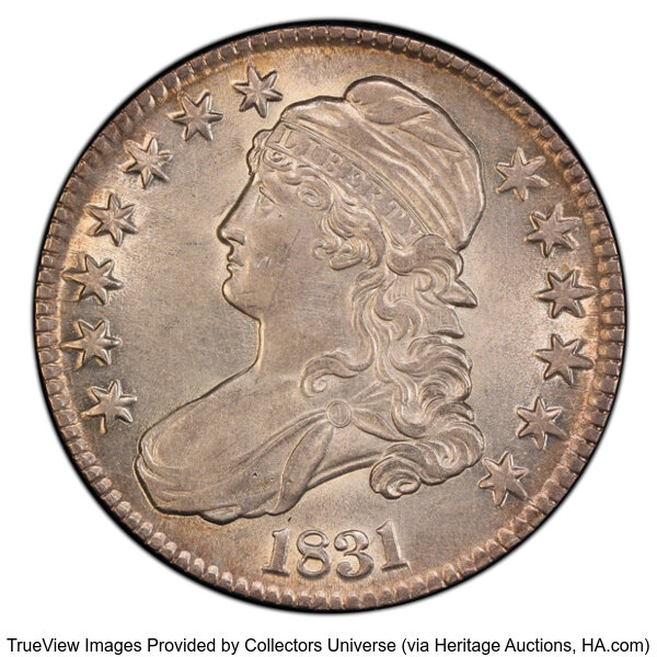 image for: 1831 50C O-108, R.1, AU55 PCGS.  Mintage 5,873,660....