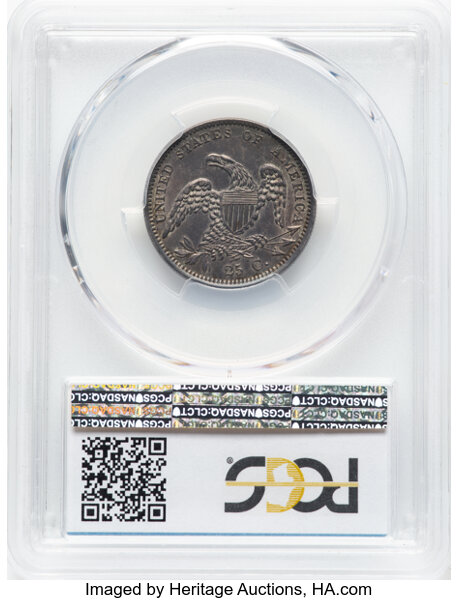 image for: 1834 25C B-4, R.1, AU55 PCGS. PCGS Population: (66/193).  Mintage 286,000....