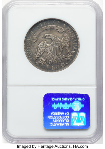 image for: 1830 50C Large 0, O-120, R.3, AU50 NGC.  Mintage 4,764,800....