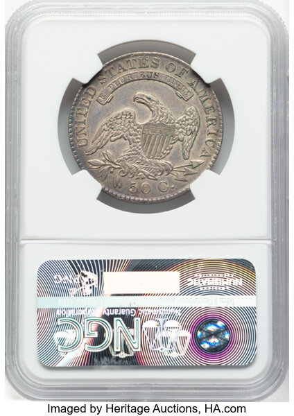 image for: 1830 50C Small 0, O-102, R.2, AU50 NGC.  Mintage 4,764,800....