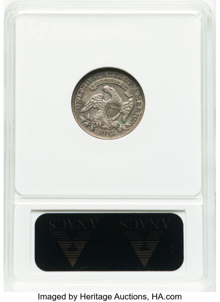 image for: 1834 10C Large 4, JR-4, R.3, XF40 ANACS. Housed in a small-sized holder. Mintage 635,000....
