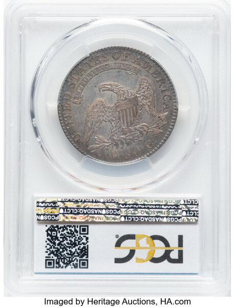 image for: 1818/7 50C Small 8, O-102, R.2, AU50 PCGS. PCGS Population: (19/78).  Mintage 1,960,322....