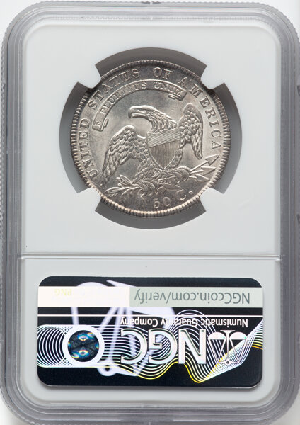 image for: 1834 50C Small Date, Small Letters, O-111, R.1, MS61 NGC.  Mintage 6,412,004....