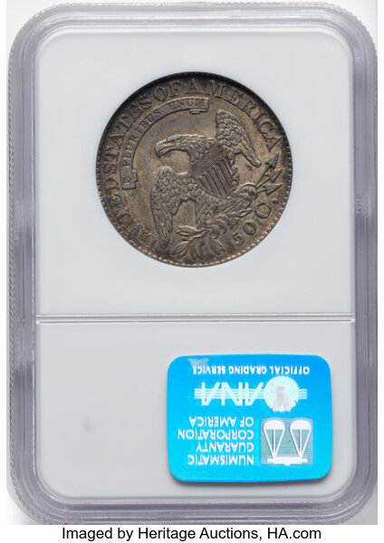 image for: 1829 Large Letters, O-110a 50c NGC AU58