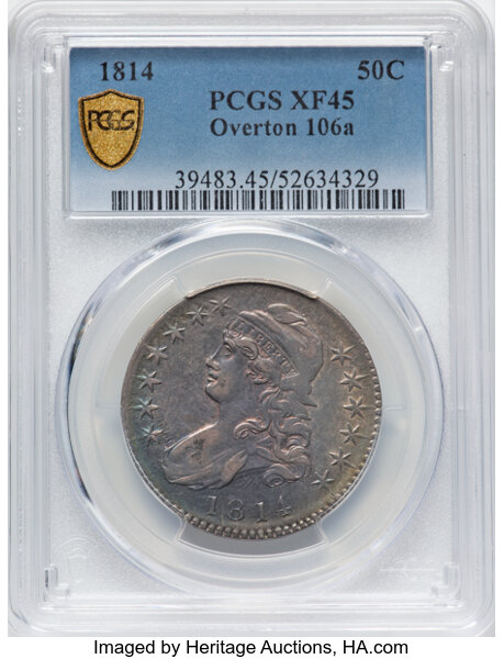 image for: 1814 O-106a 50c PCGS XF45