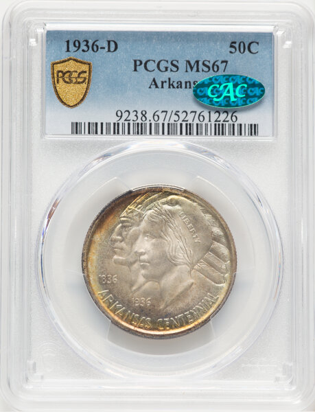 image for: 1936-D Arkansas 50c PCGS MS67 CAC