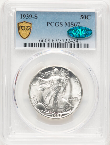 image for: 1939-S 50c PCGS MS67 CAC