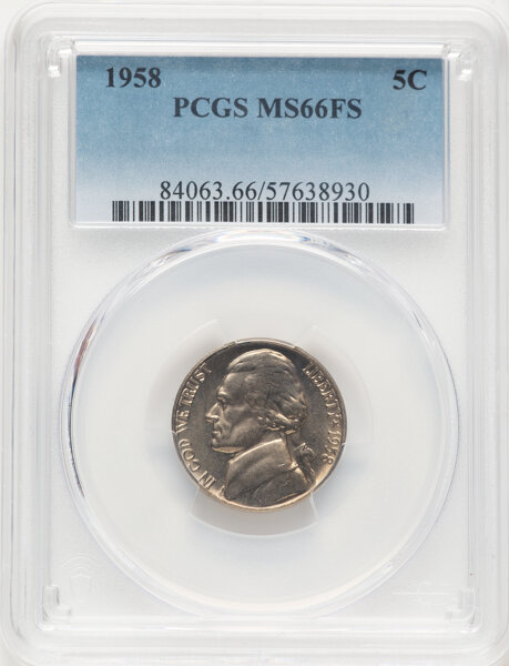 image for: 1958 5C MS66 Full Steps PCGS. PCGS Population: (18/0)....