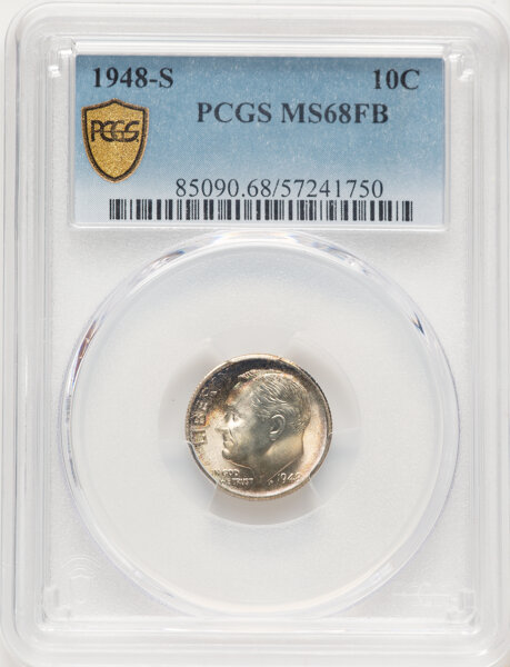image for: 1948-S 10c PCGS MS68 FB