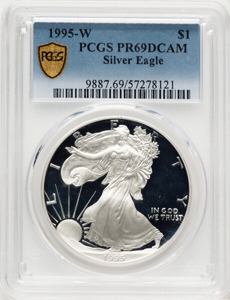 image for: 1995-W Silver Eagle $1  PCGS PR69 DCAM