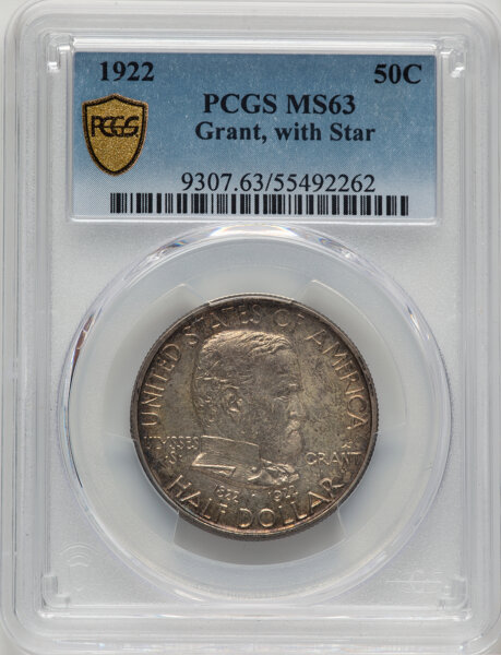 image for: 1922 Grant Memorial, with Star 50c PCGS MS63