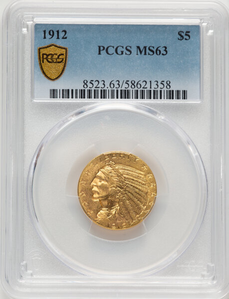 image for: 1912 $5  PCGS MS63