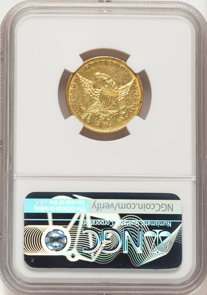 image for: 1834 $5 Classic Head, Plain 4, HM-3, R.2, AU55 NGC.  Mintage 657,460....