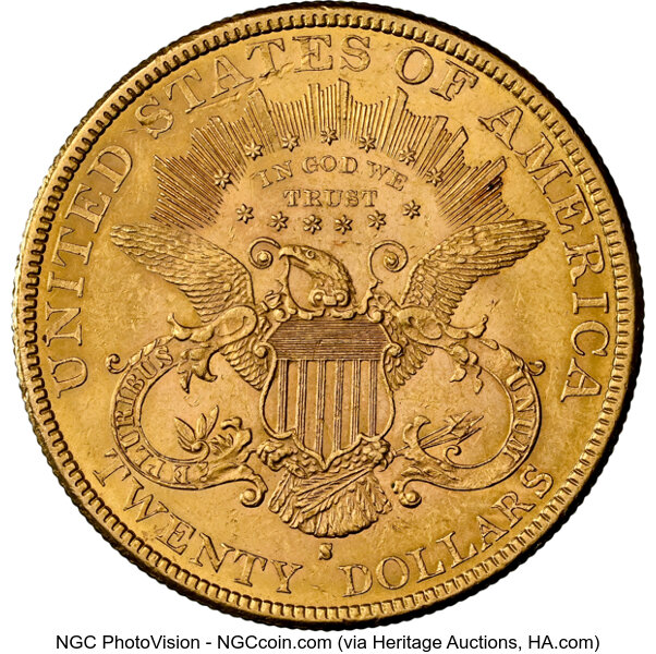 image for: 1879-S $20  NGC MS60