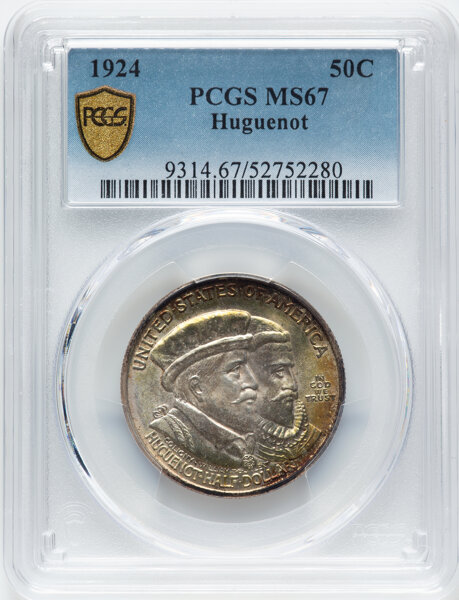 image for: 1924 Huguenot-Walloon 50c PCGS MS67
