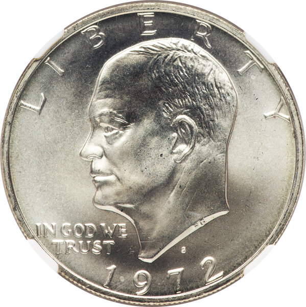 1976 D Eisenhower Dollar Type 1, Peg Leg FS 401 Mint State