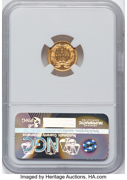 image for: 1884 G$1 NGC MS63 PL