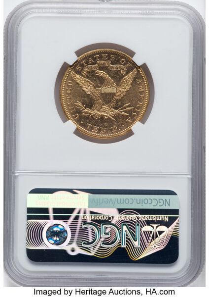 image for: 1894 $10 MS62 Prooflike NGC. NGC Census: (38/13).  Mintage 2,470,778. ...