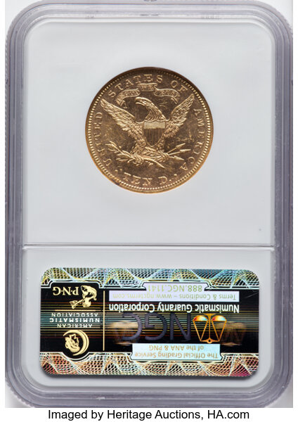 image for: 1893 $10 MS62 Prooflike NGC. NGC Census: (87/22).  Mintage 1,840,840. ...