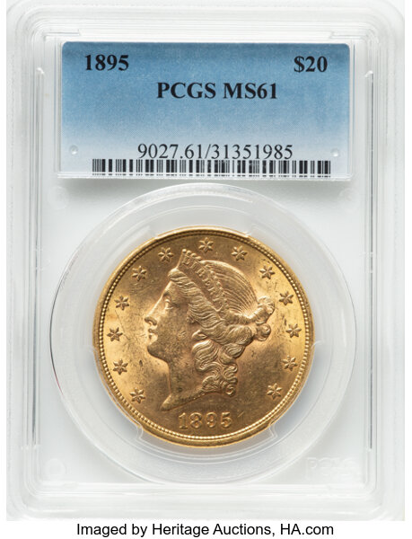 image for: 1895 $20  PCGS MS61