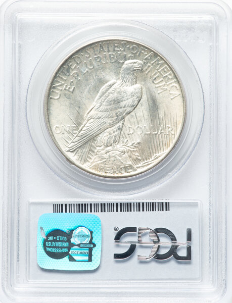 image for: 1921 Peace, High Relief $1  PCGS MS65