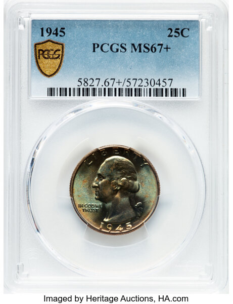 image for: 1945 25c PCGS MS67+