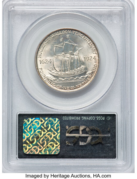 image for: 1924 Huguenot-Walloon 50c PCGS MS67 CAC