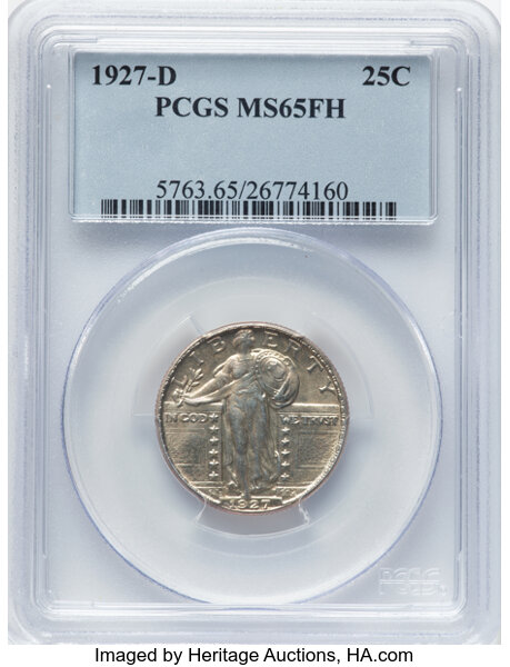 image for: 1927-D 25c PCGS MS65 FH
