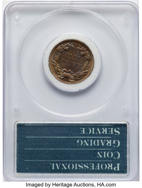 image for: 1857 1C Obverse of 1856, Snow-2, FS-401b, MS64 PCGS. Eagle Eye Photo Seal. Housed in a Generation 1.2 "rattler" holder. Pop...