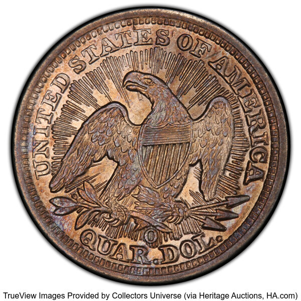 image for: 1853-O Arrows & Rays 25c PCGS AU55