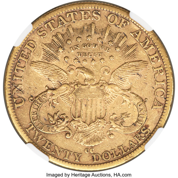 image for: 1889-CC $20  NGC XF45