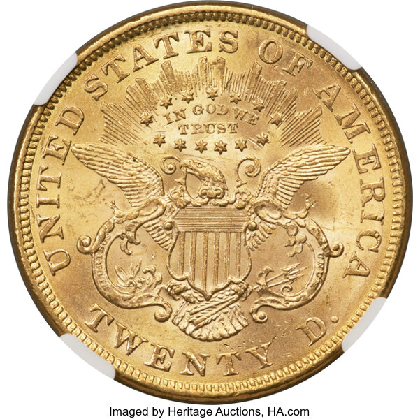 image for: 1874 $20  NGC MS62