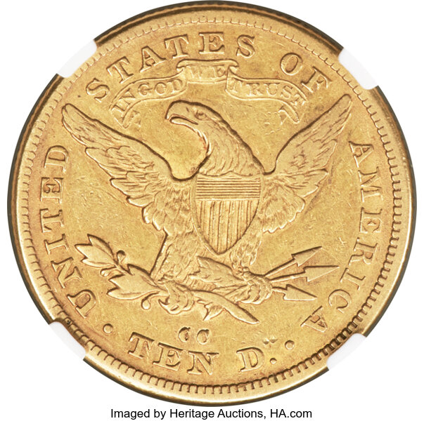 image for: 1880-CC $10  NGC XF45