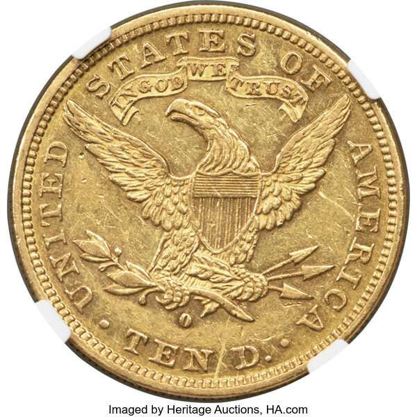 image for: 1881-O $10  NGC AU55