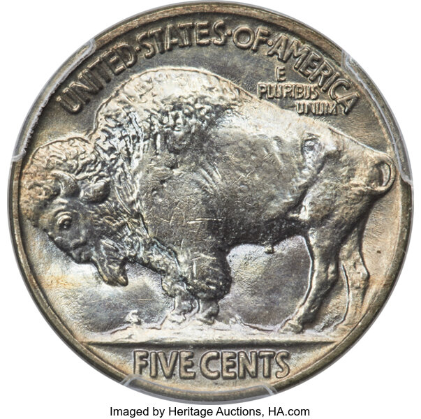 image for: 1913 Buffalo, Type 2 5c PCGS MS67