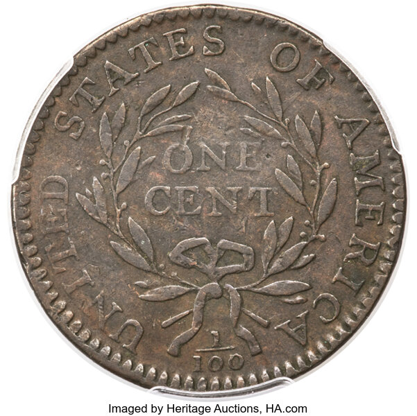 image for: 1794 Head of 1795, S-70  1c PCGS VF30 BN