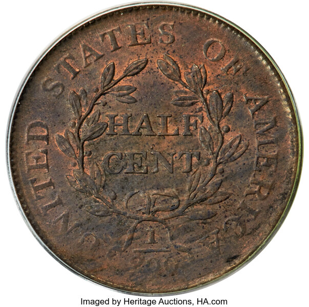 image for: 1806 1/2 C Small 6, No Stems, C-1, B-3, R.1, MS63 Brown PCGS. CAC....