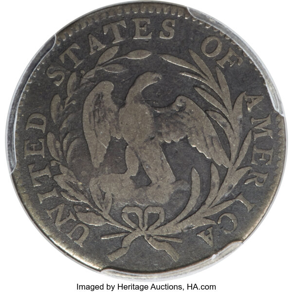 image for: 1796 10C JR-6, R.3, Fine 12 PCGS....