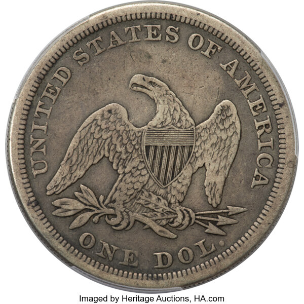 image for: 1863 $1  PCGS VF25