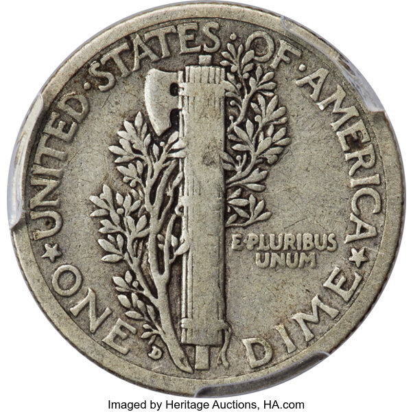 image for: 1916-D 10c PCGS VG10 CAC