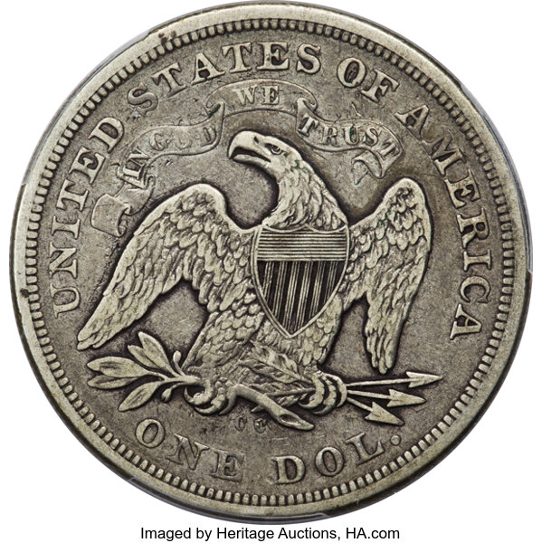 image for: 1870-CC $1  PCGS VF25